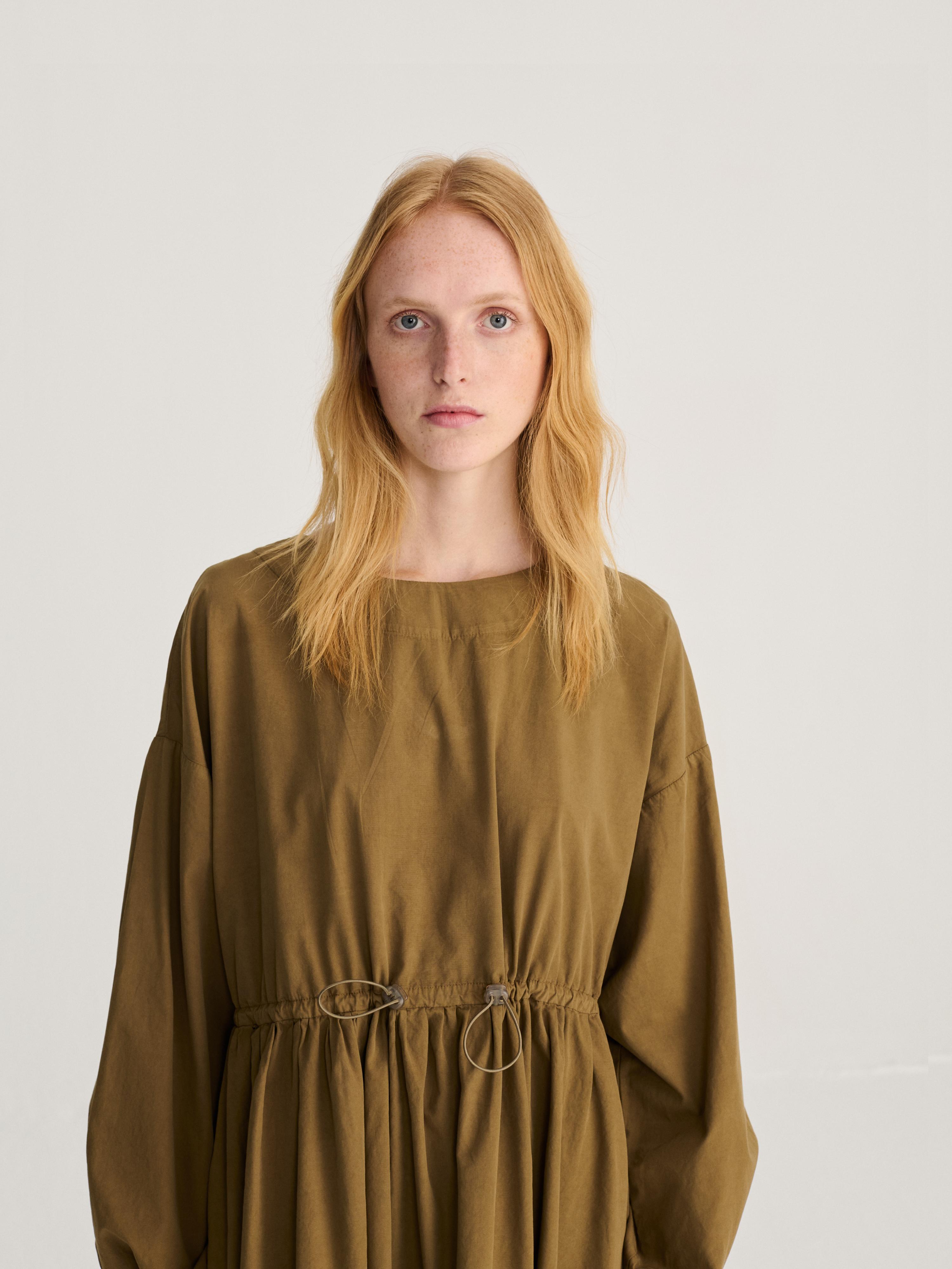 Bobo Choses Poplin Elastic Waist Dress Khaki Damen Maxi Kleis khaki